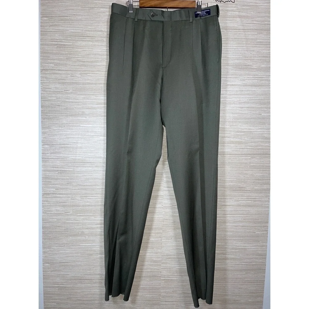 Austin Reed Men Natural Stretch Gabardine Flat‎ Front Expandable Waistband Pants